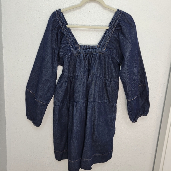 Free People Lou Jean Babydoll Dress Size XS MSRP: $128 Denim New - Picture 4 of 10